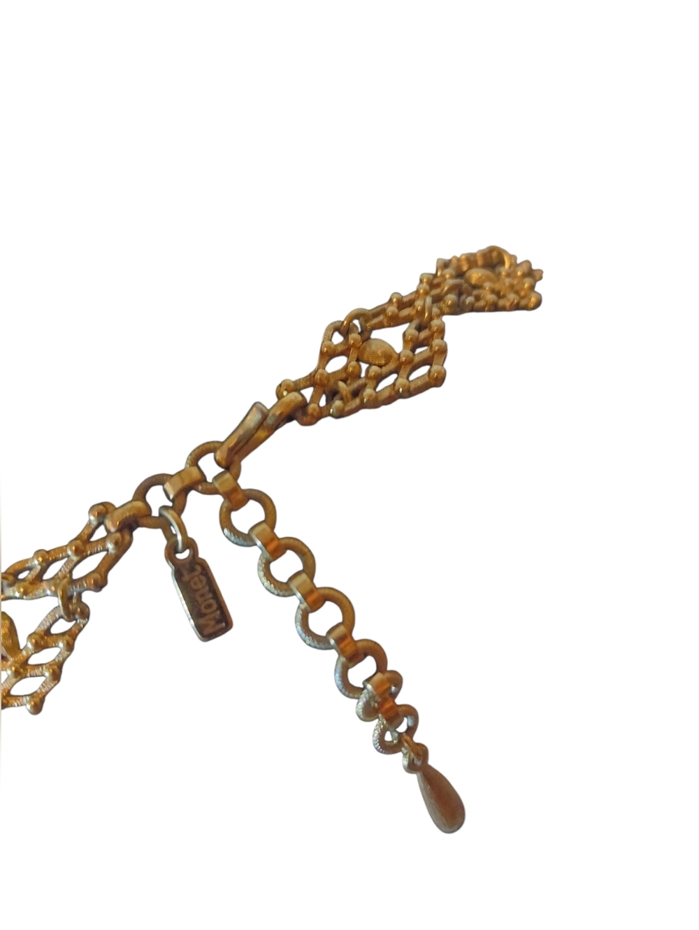 Monet Signed Vintage Bib Style Statement Necklace - Picture 9 of 12